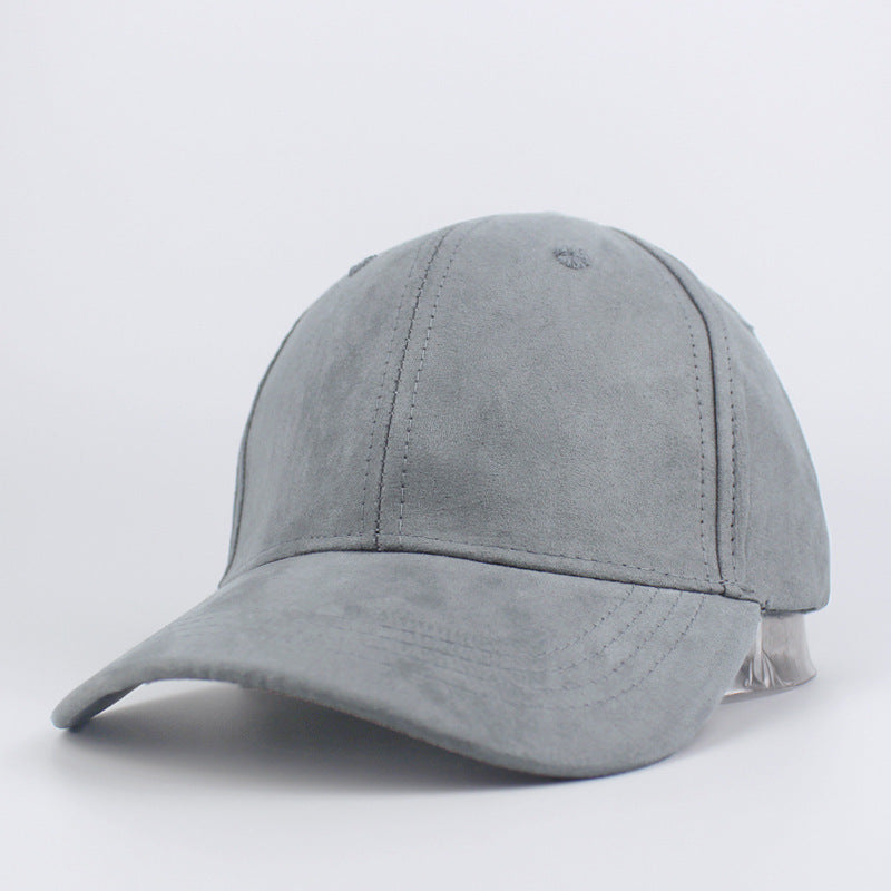 Suede Baseball Hat Solid Color Peaked Hat Black Brown Summer Sun Hat - Urban Caps