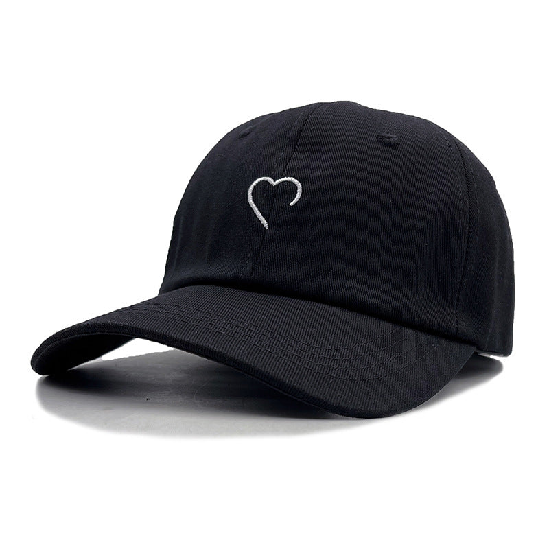 Spring and Summer New Fashion Simple Embroidery Love Soft Top Baseball Cap
