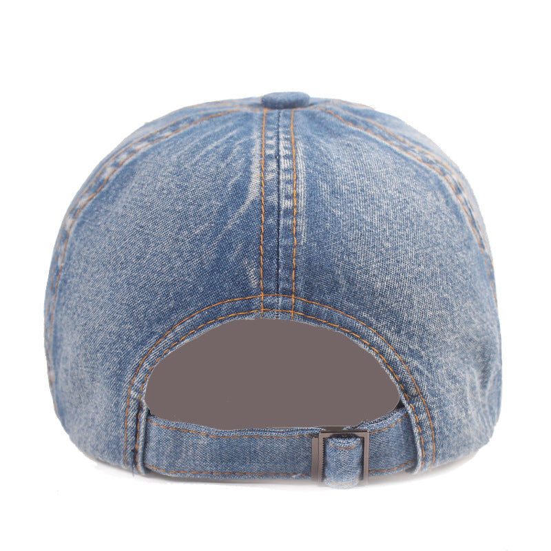 Washed Distressed Denim Baseball Cap