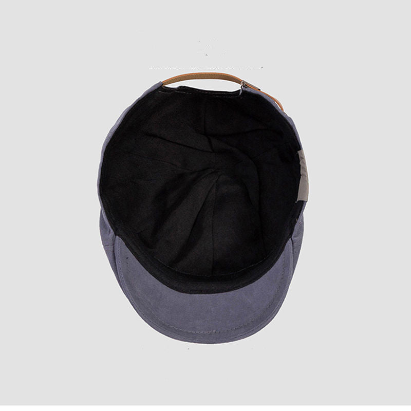 Men’s Japanese Retro Patchwork Beret – Vintage Forward-Facing Style - Urban Caps