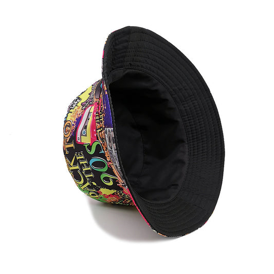 Women's Fashion Retro Nostalgic Tape Pattern Fisherman Hat - Urban Caps