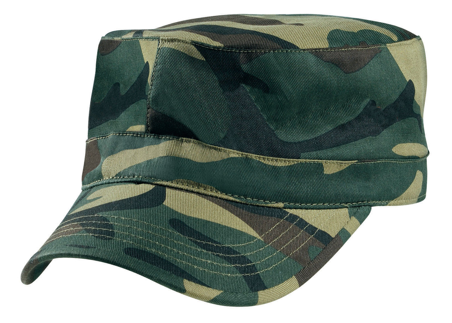 Camo Military Cap – Brushed Cotton Twill, Pre-Curved Peak, Adjustable Fit - Urban Caps