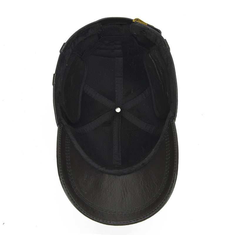 Outdoor Ear Protection Dome Winter Thickened Men Leather Hat - Urban Caps