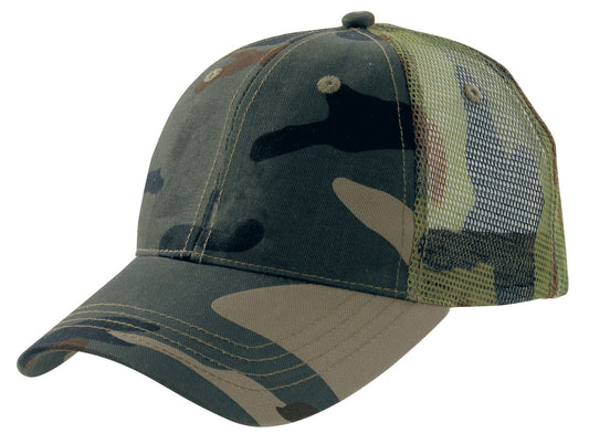 Camo Trucker Cap – Cotton Twill Front, Breathable Mesh, Adjustable Fit - Urban Caps