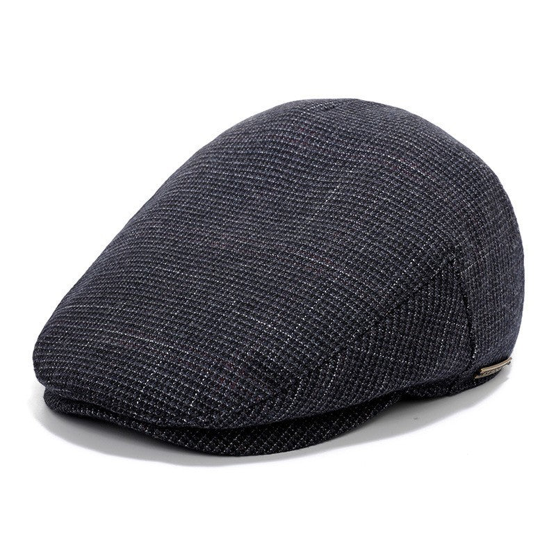 Retro Men’s Duckbill Cap – Adjustable Flat Beret for Spring, Autumn & Winter