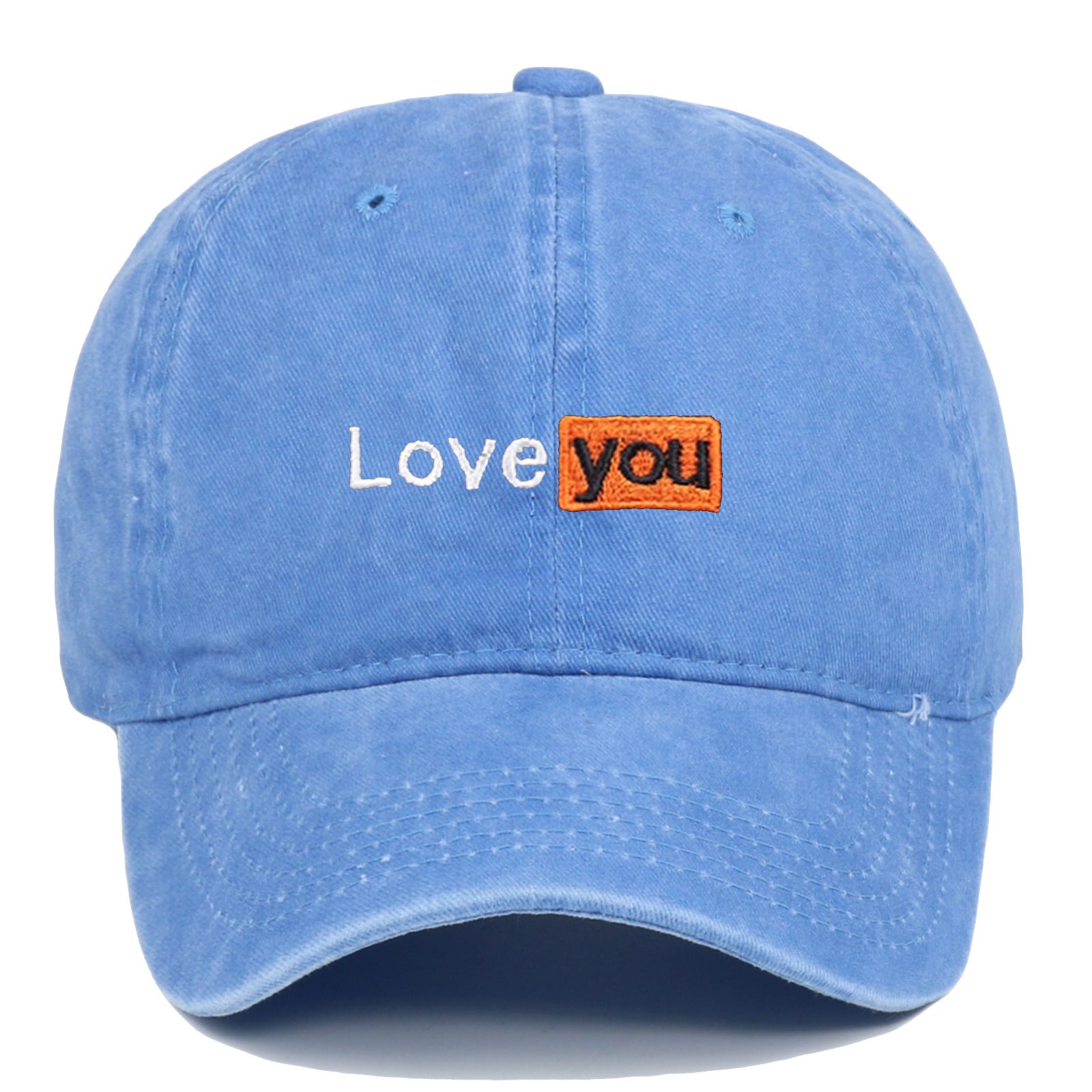 Love You Embroidered Hat Retro Distressed Soft Top - Urban Caps