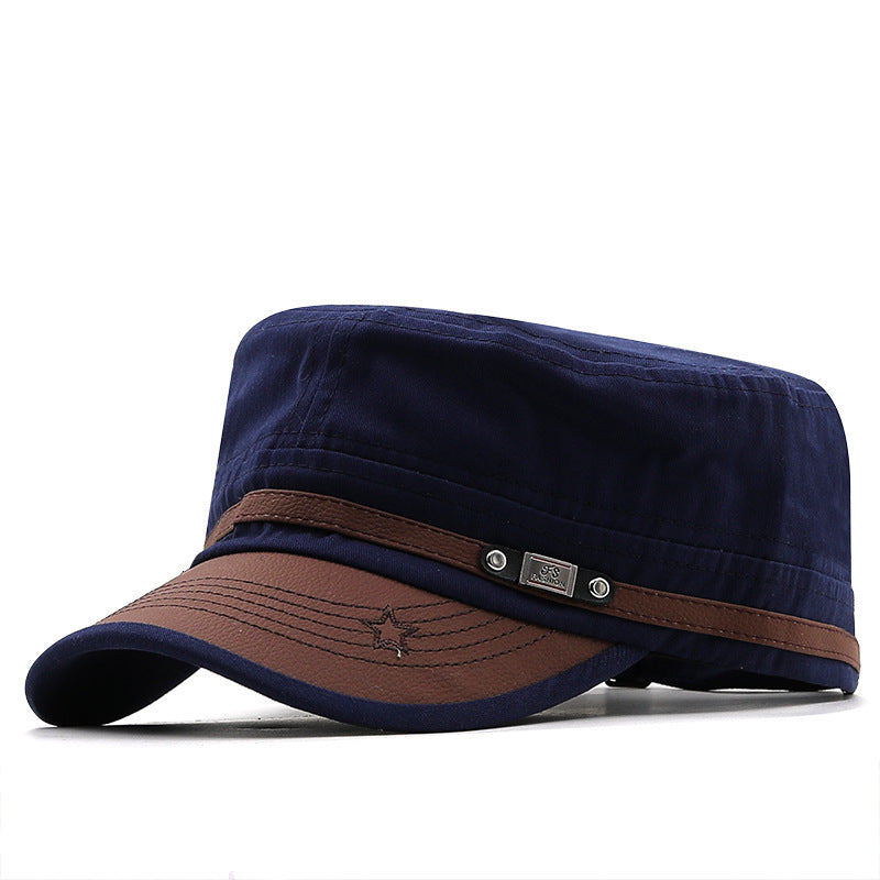 Men’s Cotton Flat-Top Cap – Curved Brim Outdoor Sun Hat | Adjustable Fit - Urban Caps
