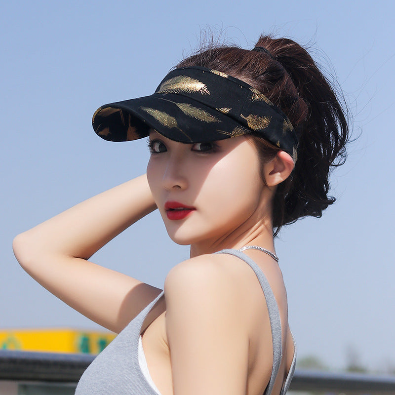 Men'S and Women'S Casual Spring and Summer Seasons Bronzing Feather Baseball Caps