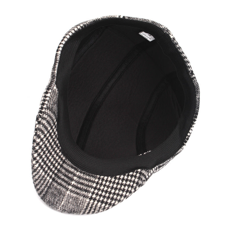 Men's Cotton Plaid Duckbill Beret – Classic Short Brim Cap - Urban Caps