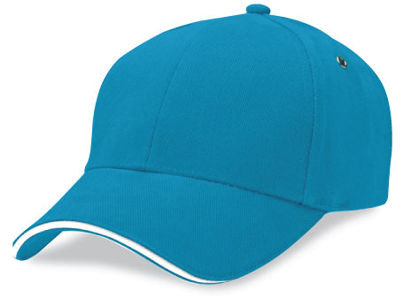 Sandwich Peak Cap – Brushed Cotton, Contrast Trim, Gunmetal Buckle - Urban Caps