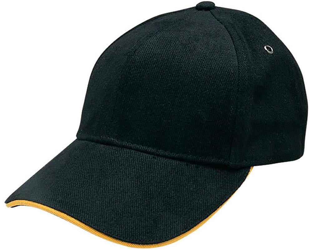 Sandwich Peak Cap – Brushed Cotton, Contrast Trim, Gunmetal Buckle - Urban Caps
