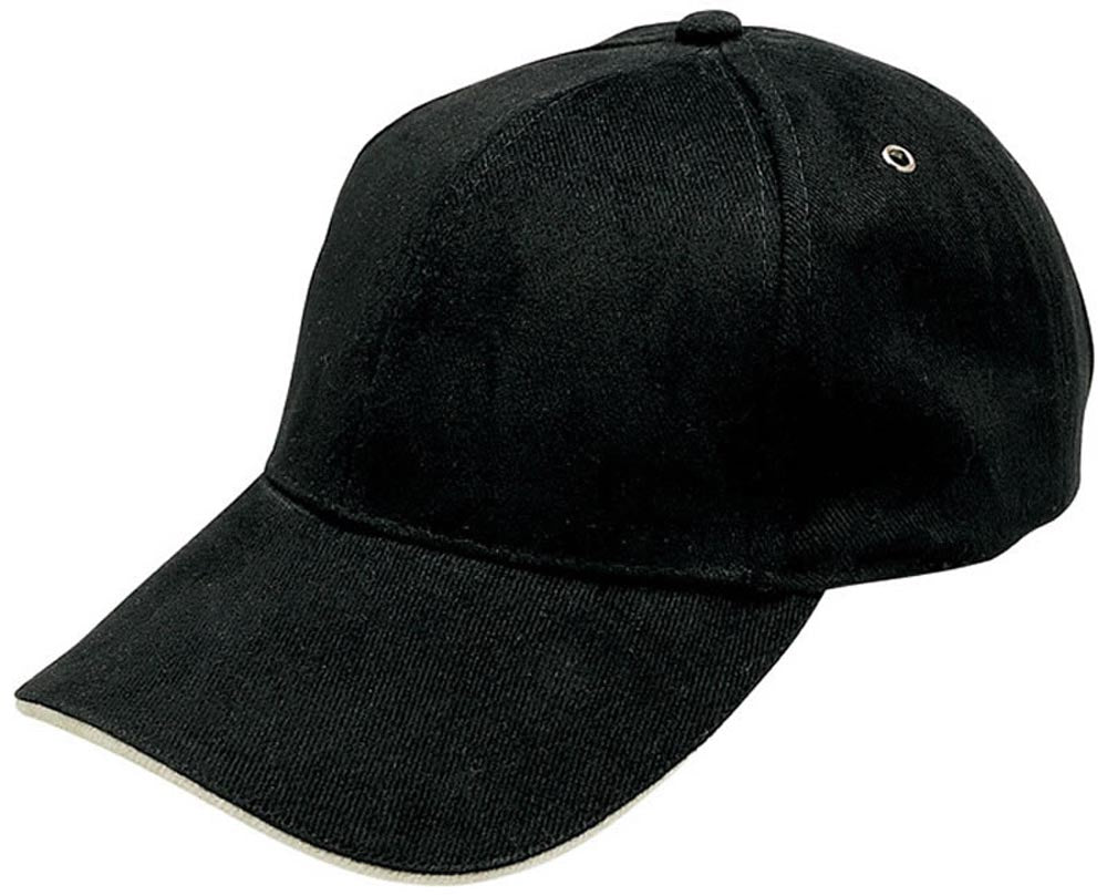 Sandwich Peak Cap – Brushed Cotton, Contrast Trim, Gunmetal Buckle - Urban Caps