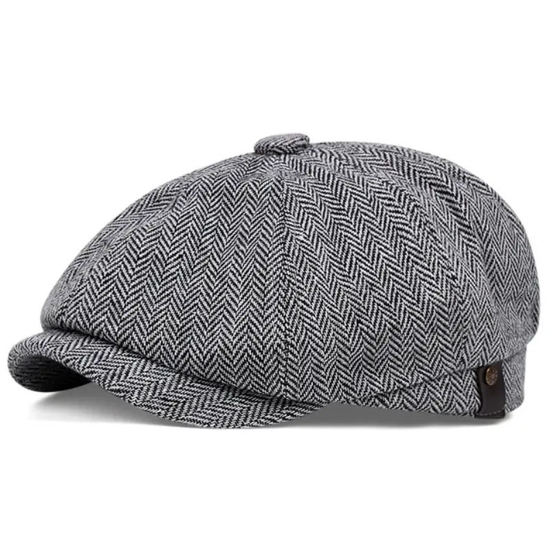 Retro Octagonal Beret Hat – British Dome-Style Peaky Blinders Cap | Free Size - Urban Caps