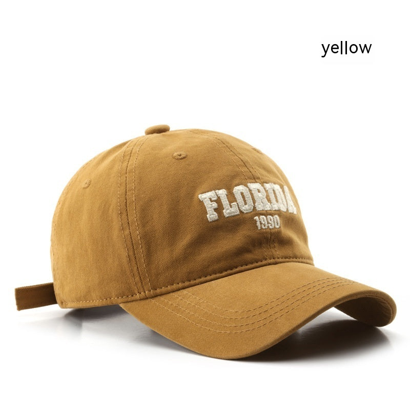 Men's And Women's Fashion Retro Washed Cotton Letter Embroidered Sun Hat - Urban Caps