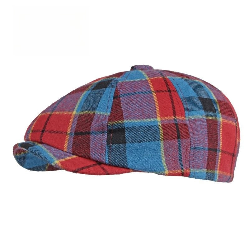 Men's Plaid Beret Octagonal Cap - Urban Caps