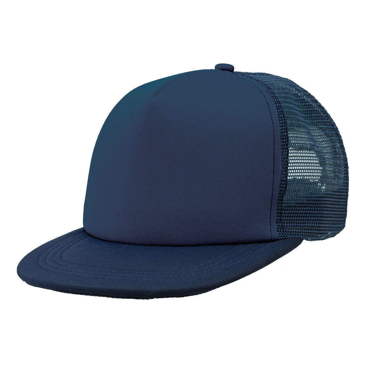 Flat Peak Trucker Cap – Bold 5-Panel Design, Breathable Mesh, Adjustable Fit - Urban Caps