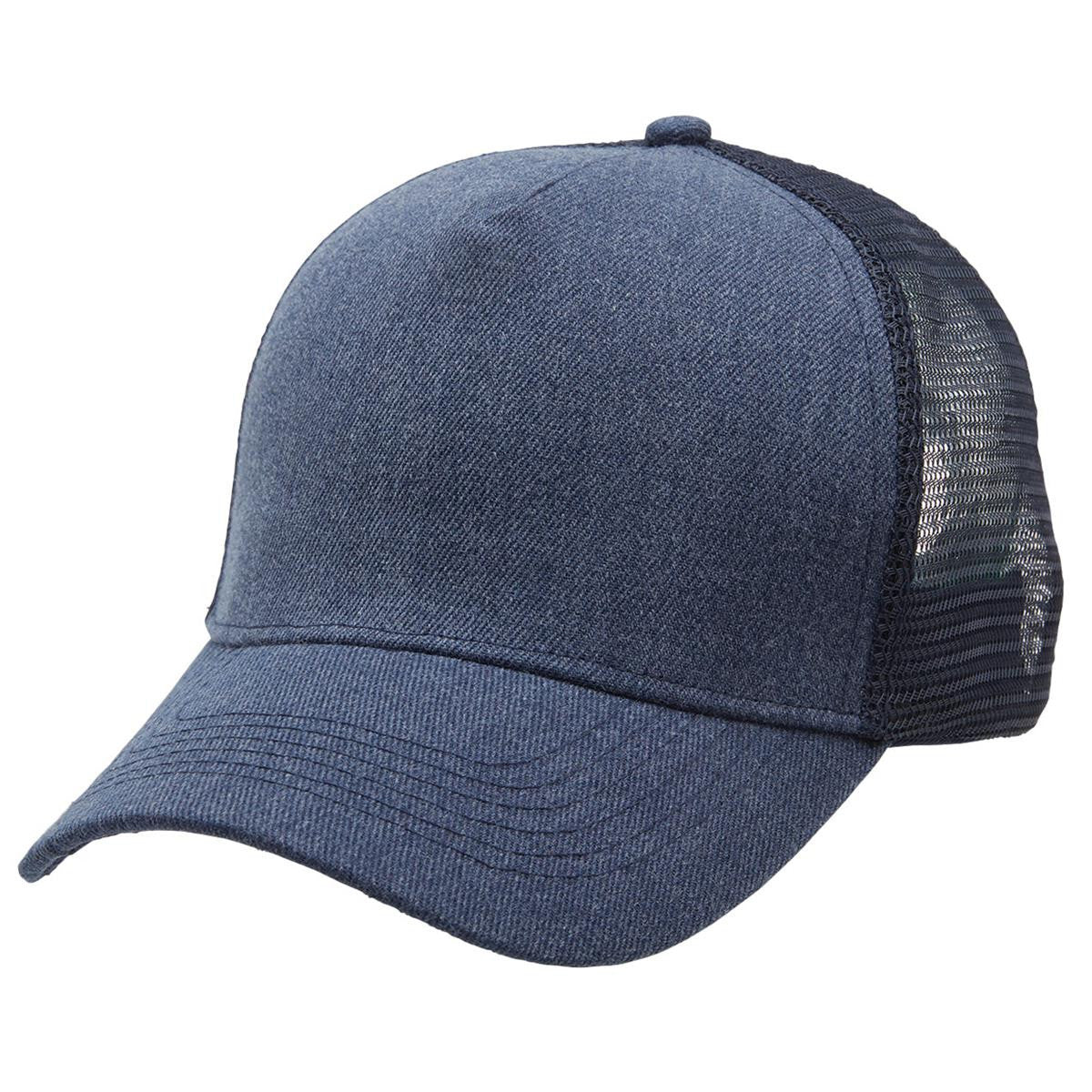 Heathered Mesh Trucker Cap – 5-Panel Design, Heathered Fabric Front, Adjustable Fit - Urban Caps