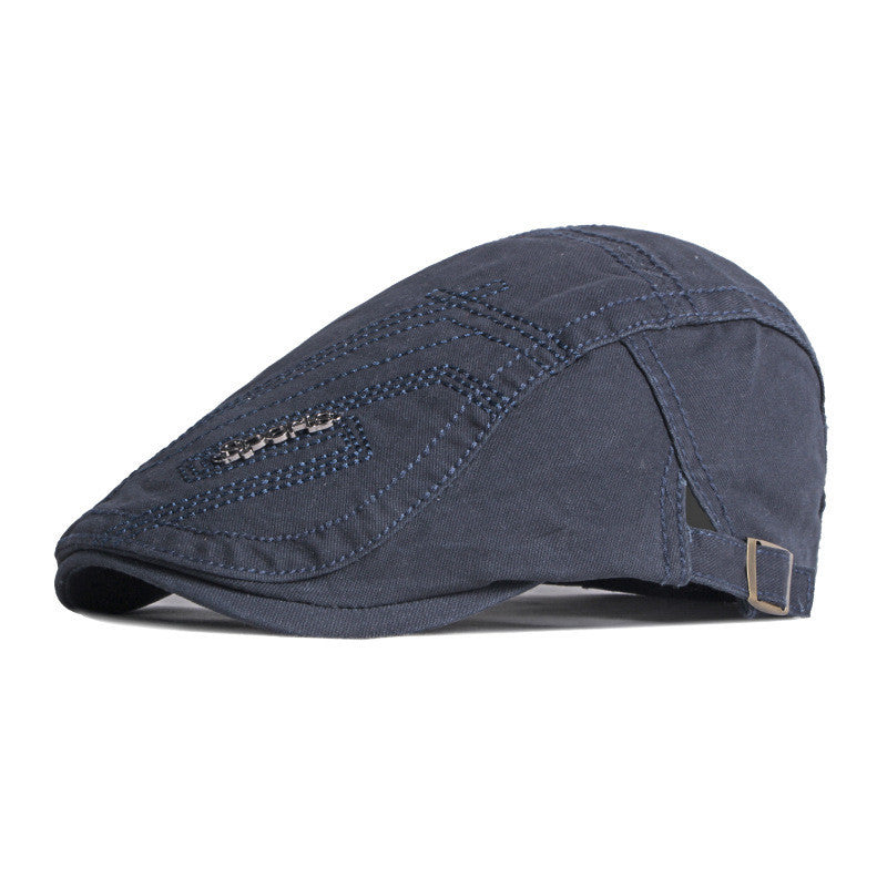 Men’s Casual Cotton Beret – Adjustable Embroidered Cap - Urban Caps