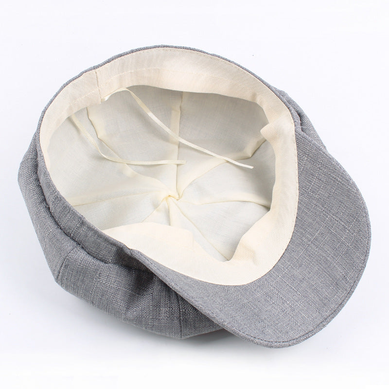 Autumn And Winter Cotton Hat Man Octagonal Korean Monochrome Outdoor Sunshade Beret Lady Painter - Urban Caps