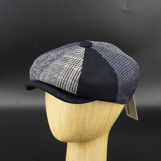 Retro Wool Blend Newsboy Cap – Octagonal Quilted Painter Hat for Women & Men
