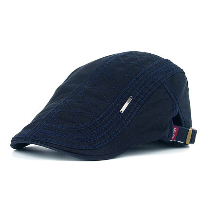 Cotton Embroidered Peaked Beret – Casual Denim Style - Urban Caps