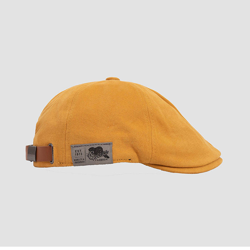 Men’s Japanese Retro Patchwork Beret – Vintage Forward-Facing Style - Urban Caps