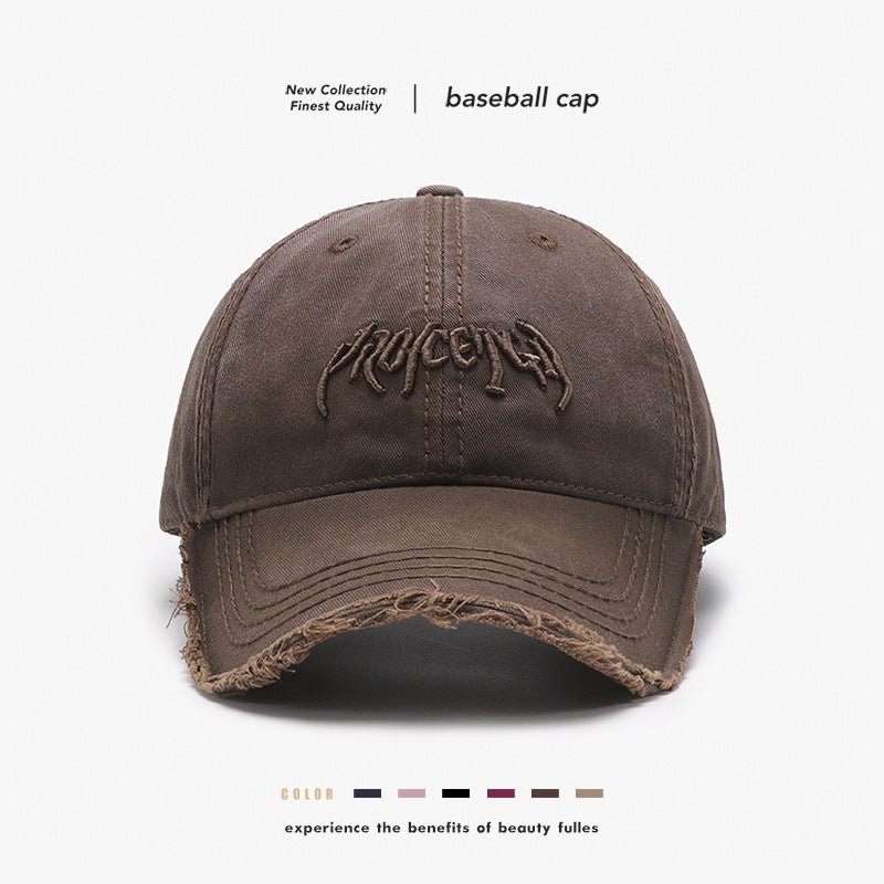 Letter Three-dimensional Embroidery Soft Top Burr Men's Baseball Cap - Urban Caps