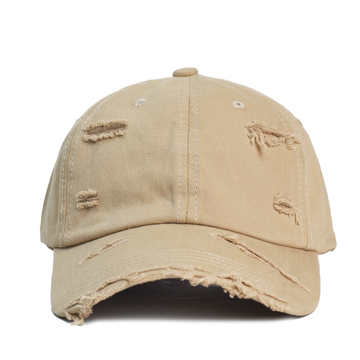 Ripped Cotton Worn Looking Washed-Out Cotton Baseball Cap