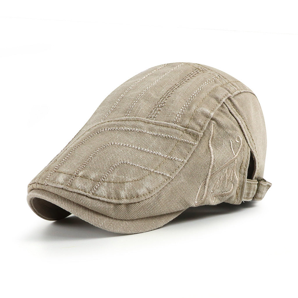 Washed Cotton Vintage Beret – Adjustable Duckbill Cap - Urban Caps