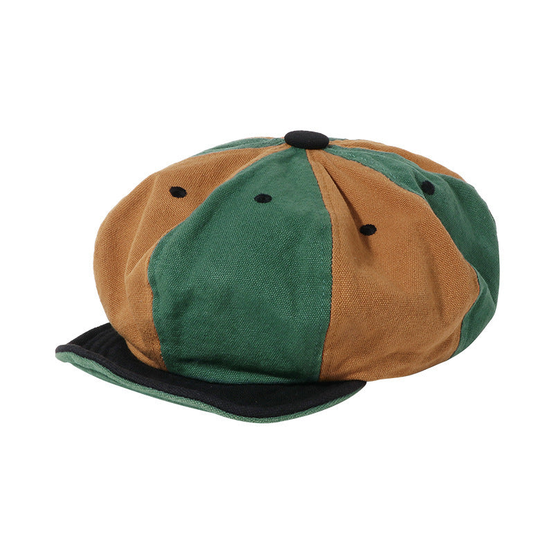 Color Matching Tension Adjustment Beret Soft Brim Hat - Urban Caps