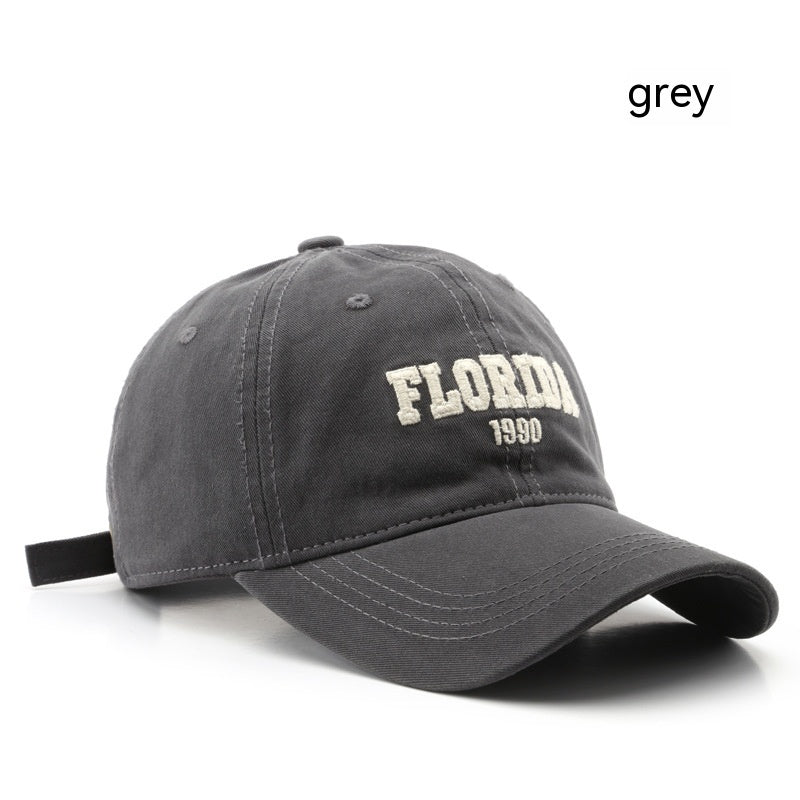 Men's And Women's Fashion Retro Washed Cotton Letter Embroidered Sun Hat - Urban Caps