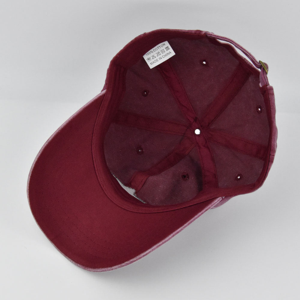 Small Fish Three-Dimensional Embroidery Washed and Distressed Peaked Hat