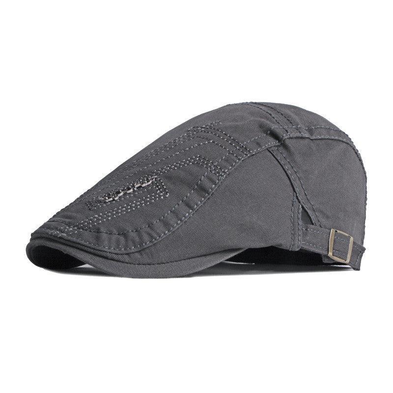 Men’s Casual Cotton Beret – Adjustable Embroidered Cap - Urban Caps