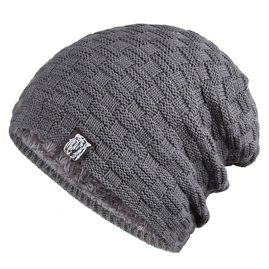 Tiger Label Fleece Warm Men's Hat: Cozy Style for Chilly Days - Urban Caps