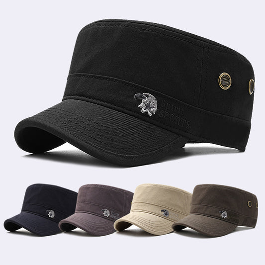 Men’s Flat Top Cotton Hat – Autumn/Winter Short Brim Cap - Urban Caps