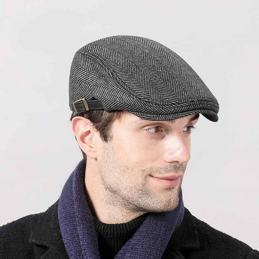 Fashion Simple Men's Retro Woolen Beret - Urban Caps