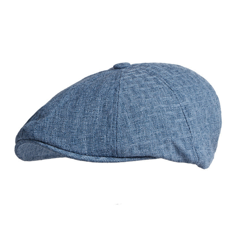British Retro Octagonal Beret – Lightweight Linen Adjustable Cap - Urban Caps