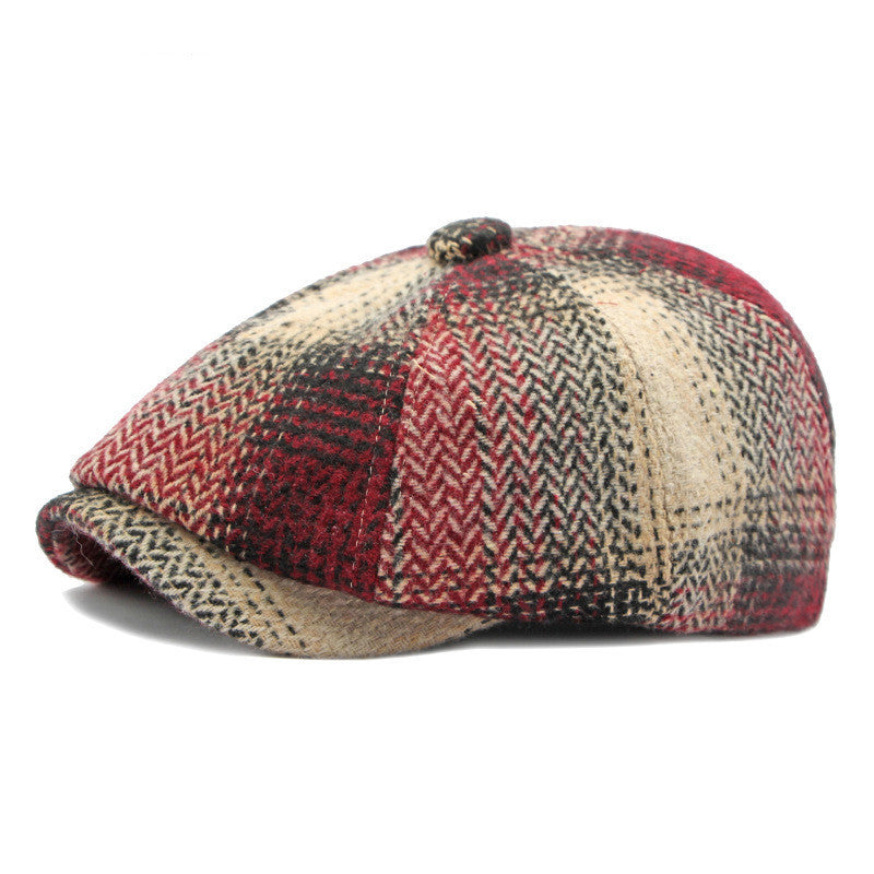 Women's Retro Plaid Beret – Stylish Autumn & Winter Hat - Urban Caps