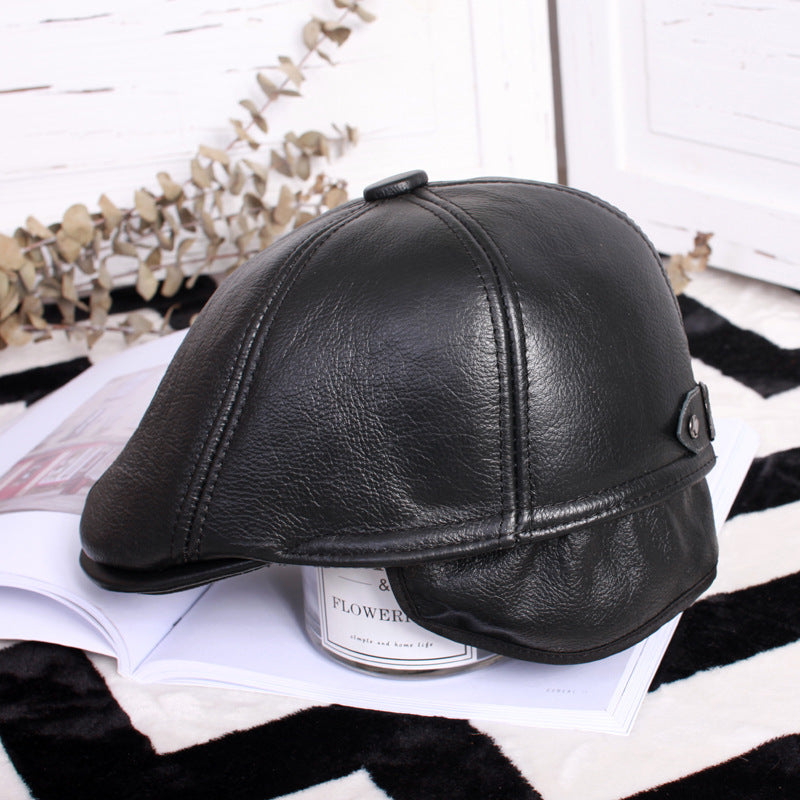 Leather beret thin ladies hat - Urban Caps