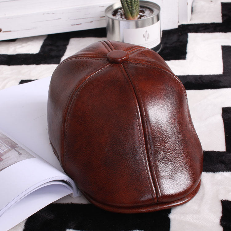 Leather beret thin ladies hat - Urban Caps