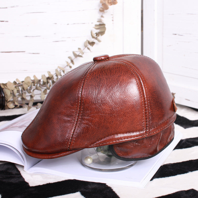 Leather beret thin ladies hat - Urban Caps