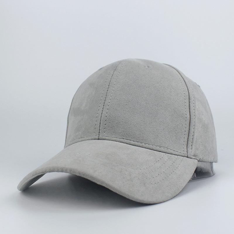 Suede Baseball Hat Solid Color Peaked Hat Black Brown Summer Sun Hat - Urban Caps