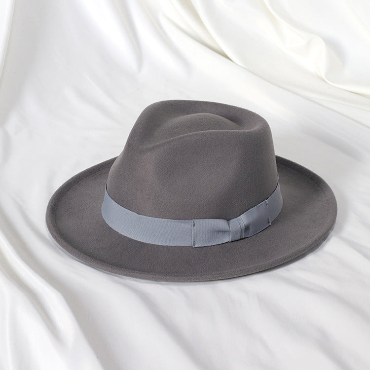 Bowknot Top Hat Love Hat Head Felt Cap Small Curling Men's Top Hat Retro Jazz Hat - Urban Caps