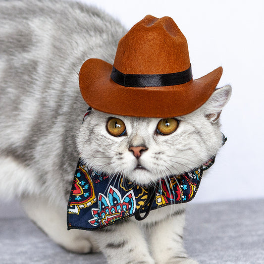 Pet Cat Western Straw Cowboy Hat - Urban Caps