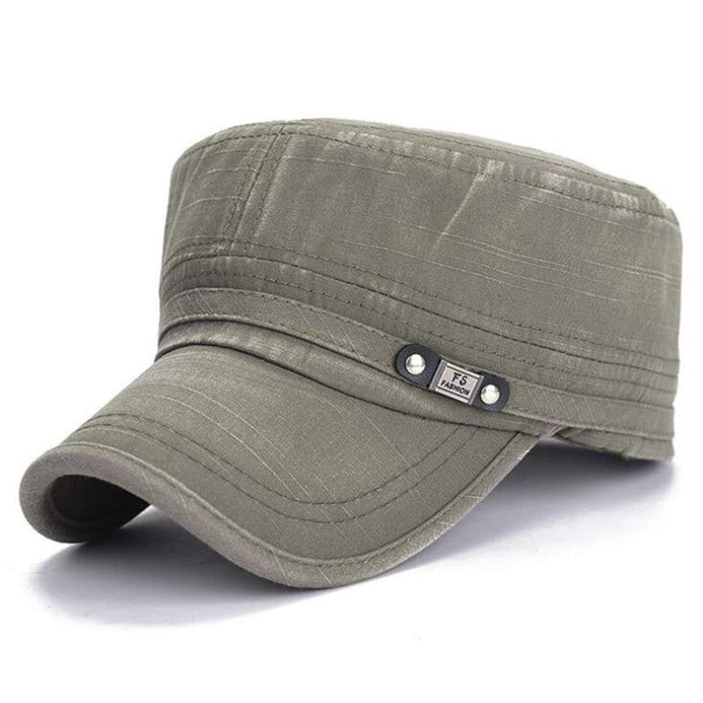 Washed Cotton Flat Top Cap – Distressed Twill Sun Hat | Adjustable Fit - Urban Caps