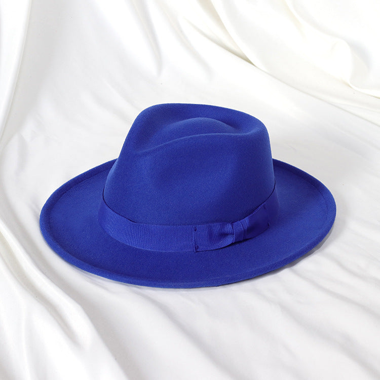 Bowknot Top Hat Love Hat Head Felt Cap Small Curling Men's Top Hat Retro Jazz Hat - Urban Caps