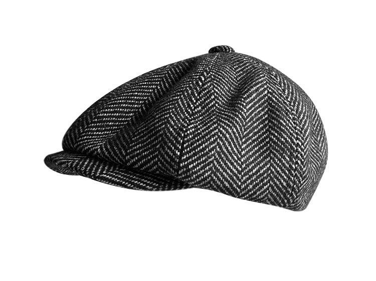 Duffle Octagonal Herringbone Wool Woolen Beret - Urban Caps