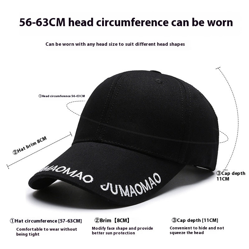 Summer Korean Style Embroidered Baseball Cap Men'S Solid Color