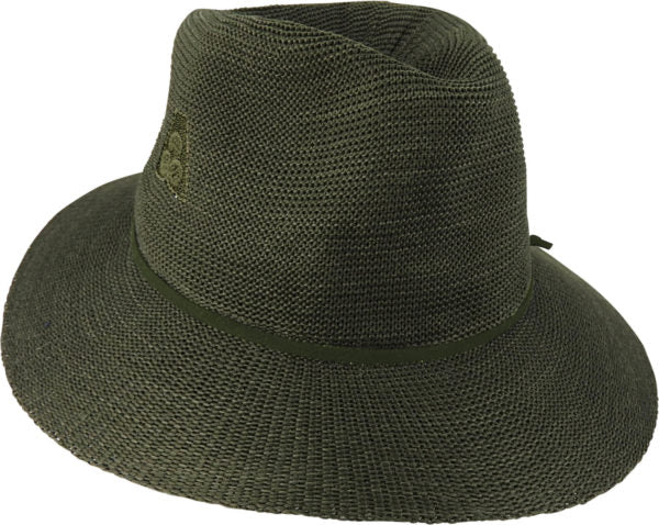 Avenel Polyester Wide Brim Outback Hat with Tone-on-Tone Band