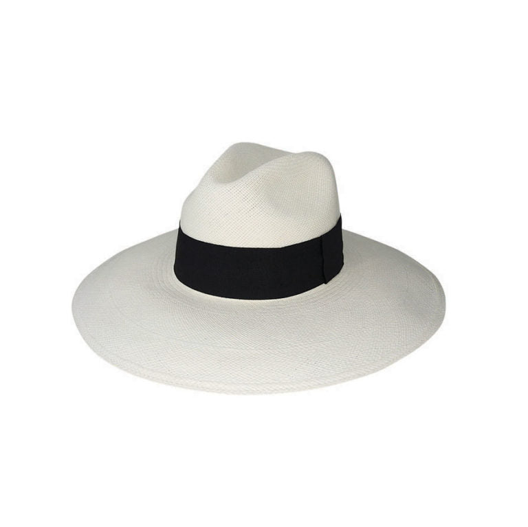 Harrington Wide Brim Fedora – Brisa Grade #3, Handwoven Toquilla Straw, 10cm Brim